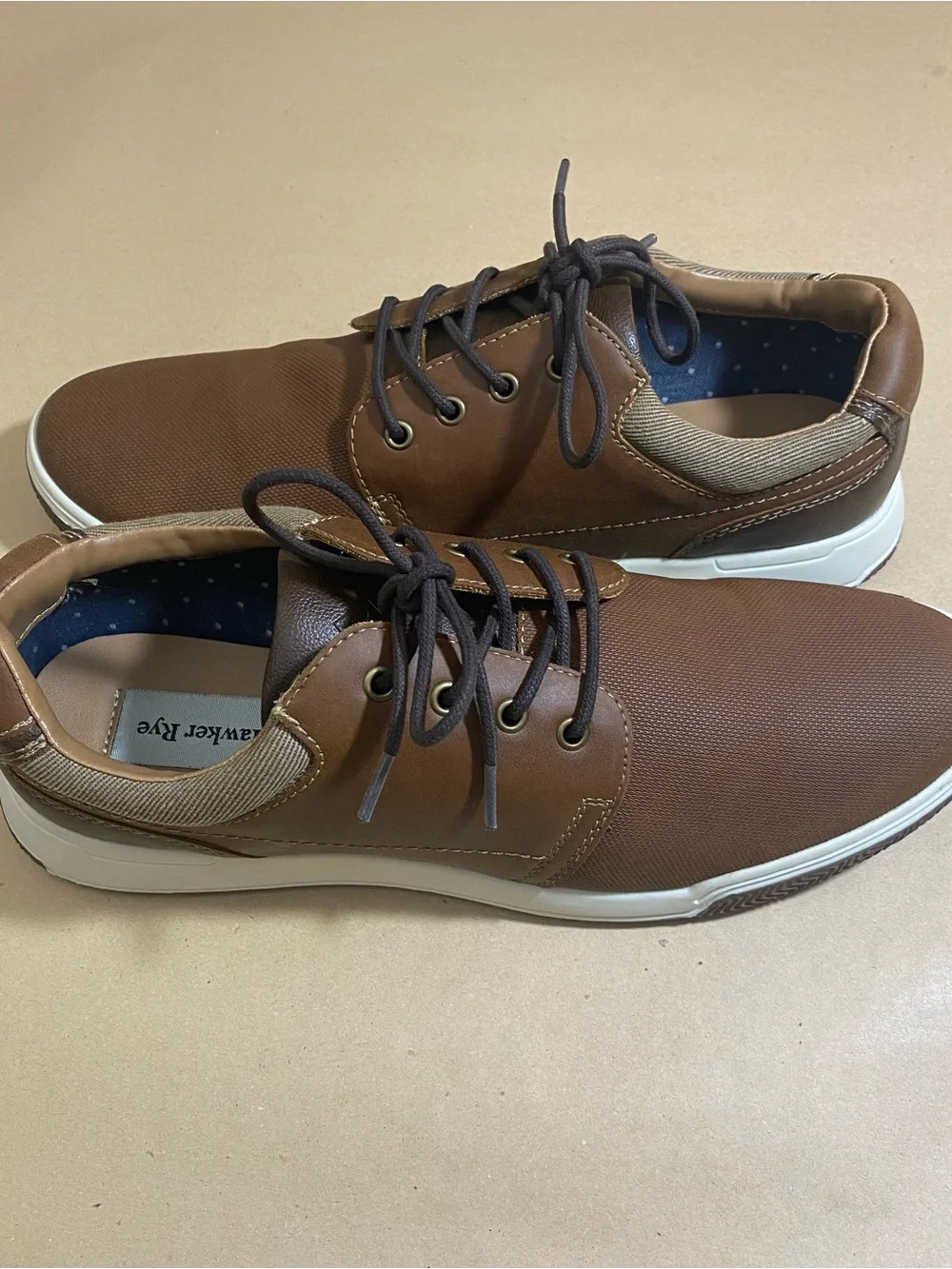 Men's Brown Casual Lace-Up Slip-On Loafers